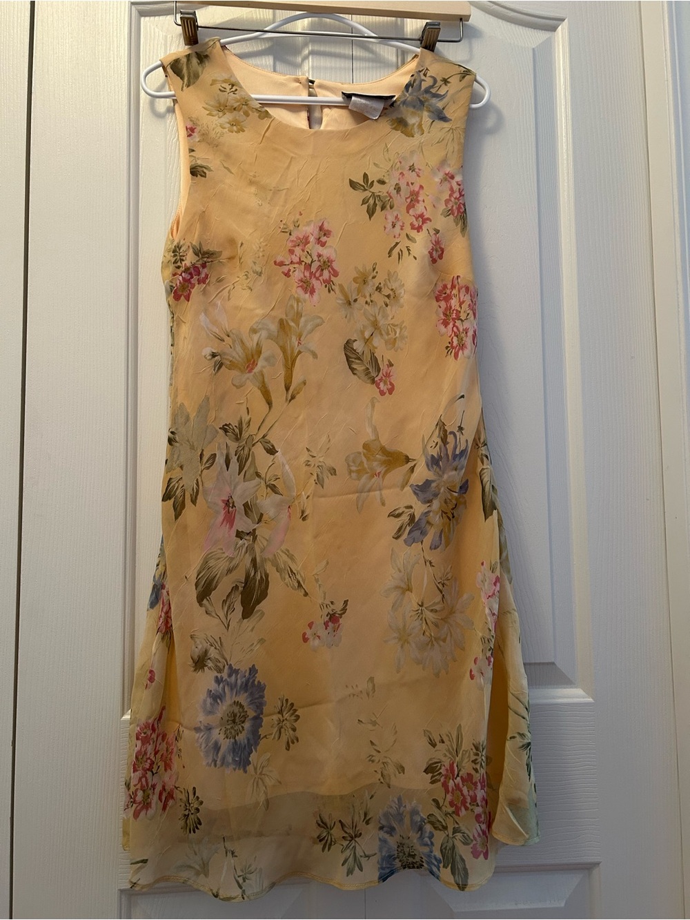 Yellow Floral Sleeveless Mini Dress